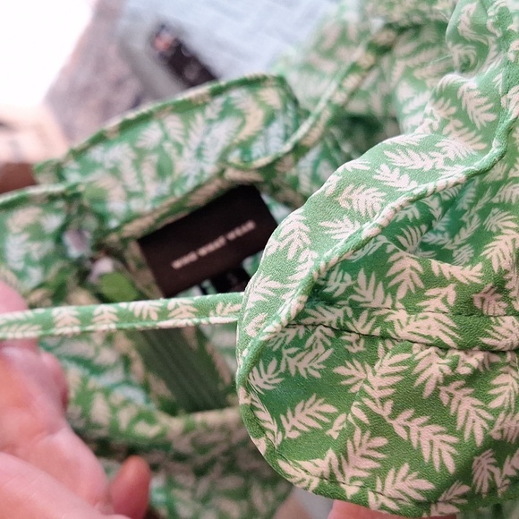 Who What Wear Sleeveless Green Floral Midi Halter Dress Green Leaf - Picture 9 of 9